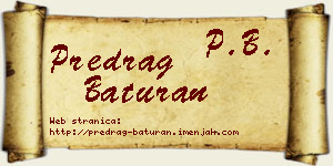Predrag Baturan vizit kartica